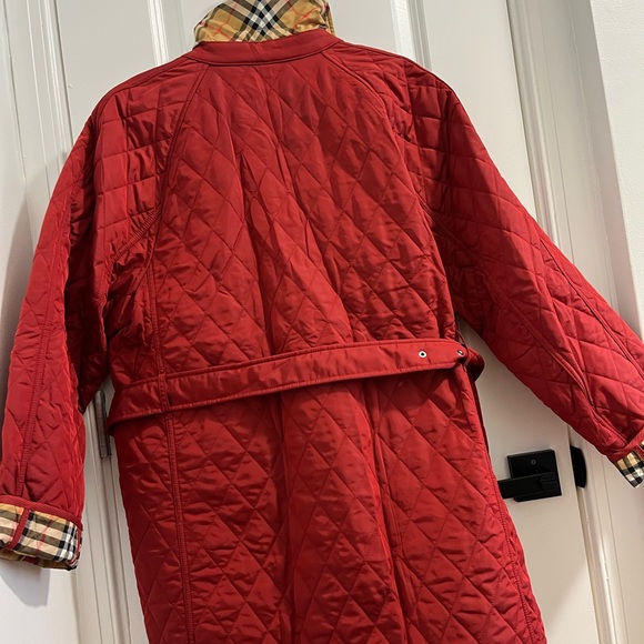 Burberry Red Quilted Belted Jacket XL (NWT) - Picture 2 of 6